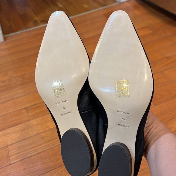 Tory Burch leather shoes dark navy and cream leather size 7 - Picture 4 of 8